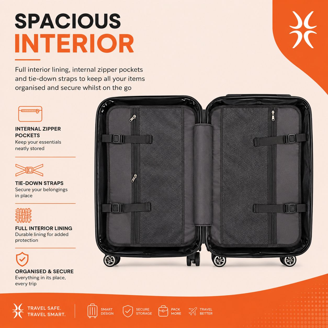 2Seasons luggage spacious interior