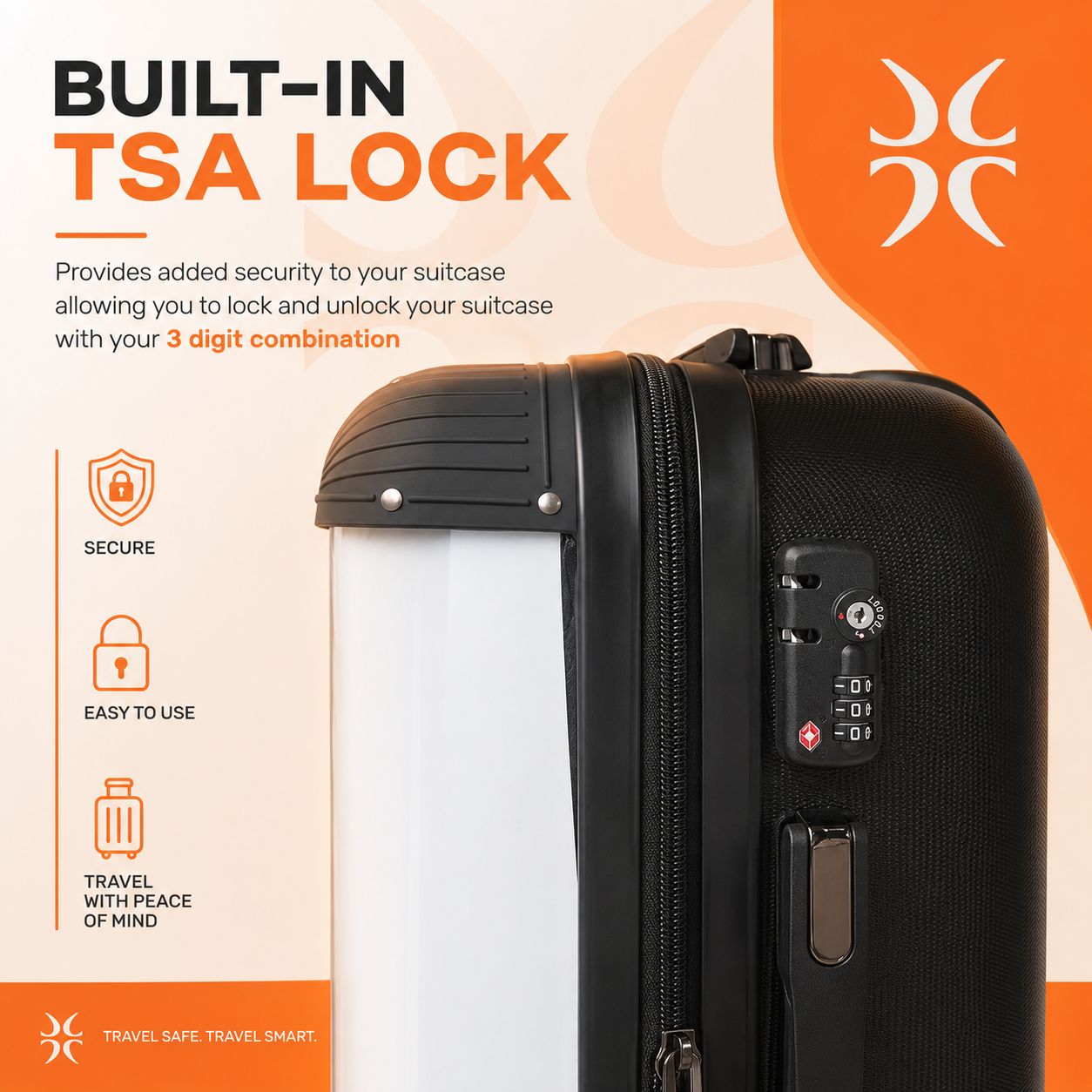 2Seasons built-in TSA lock