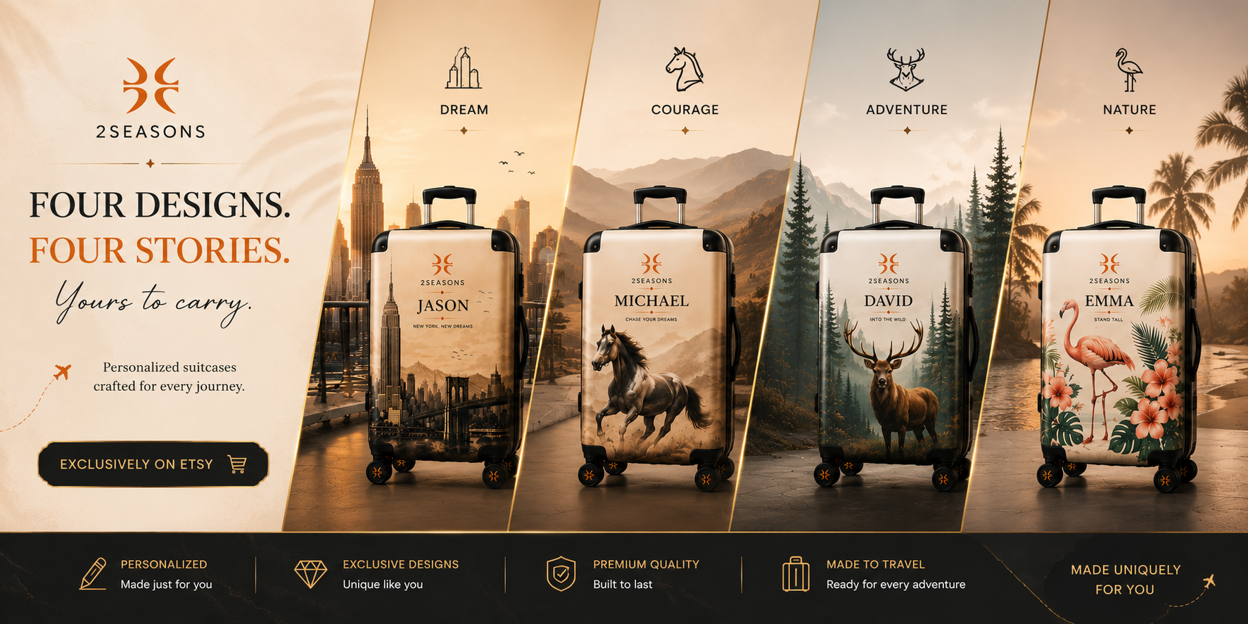 2Seasons personalized travel luggage collection